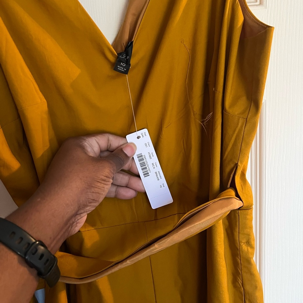 J. Crew Golden Mustard Wrap Jumpsuit with Tie Waist - Picture 3 of 3